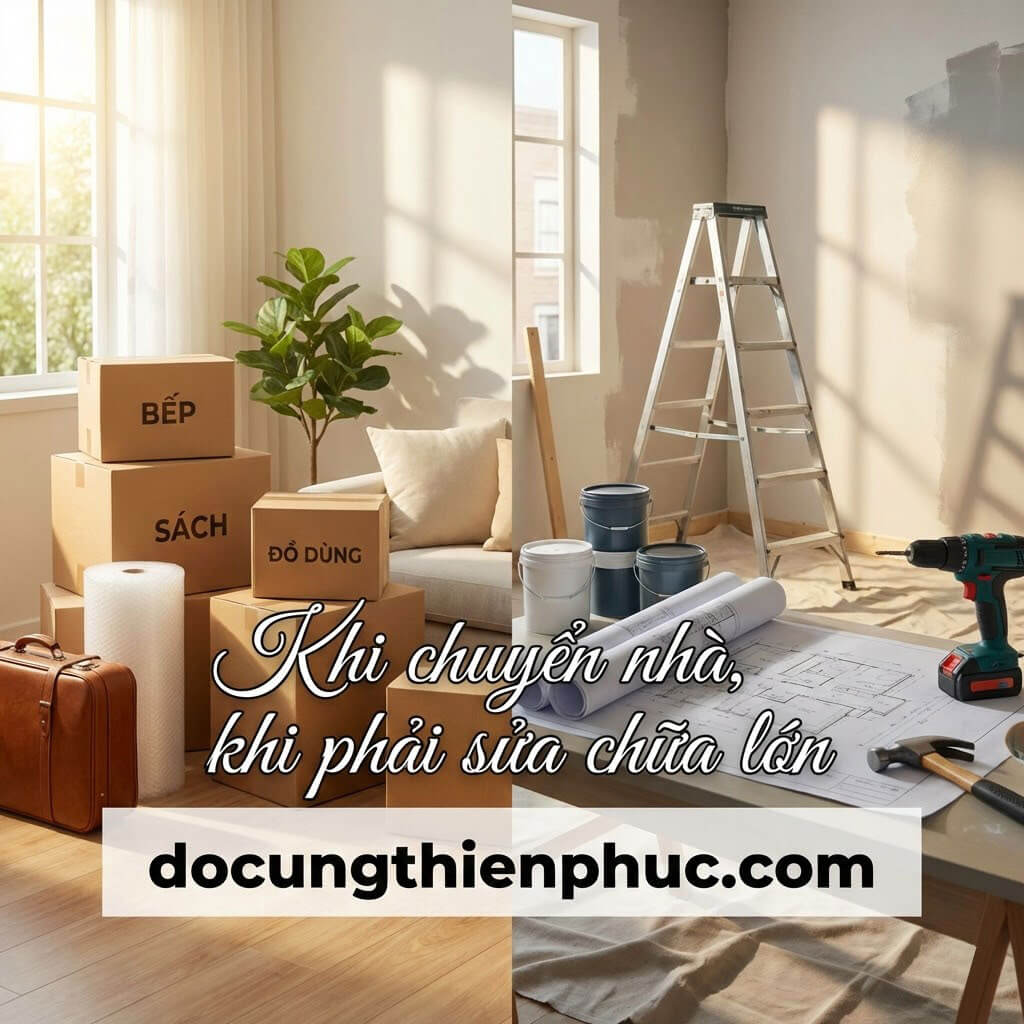 Khi chuyển nhà, khi phải sửa chữa lớn