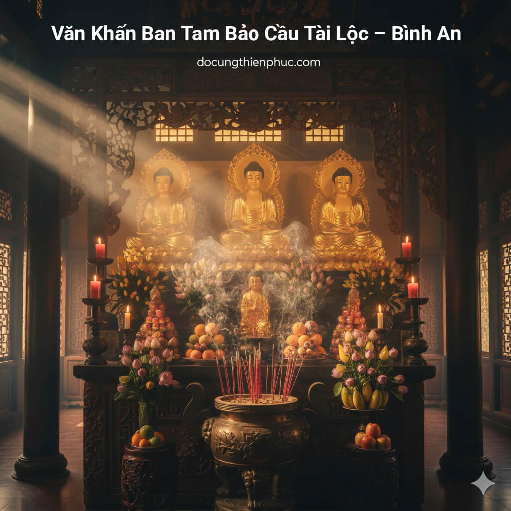 Văn khấn cầu tài, cầu lộc, cầu bình an ở ban Tam Bảo