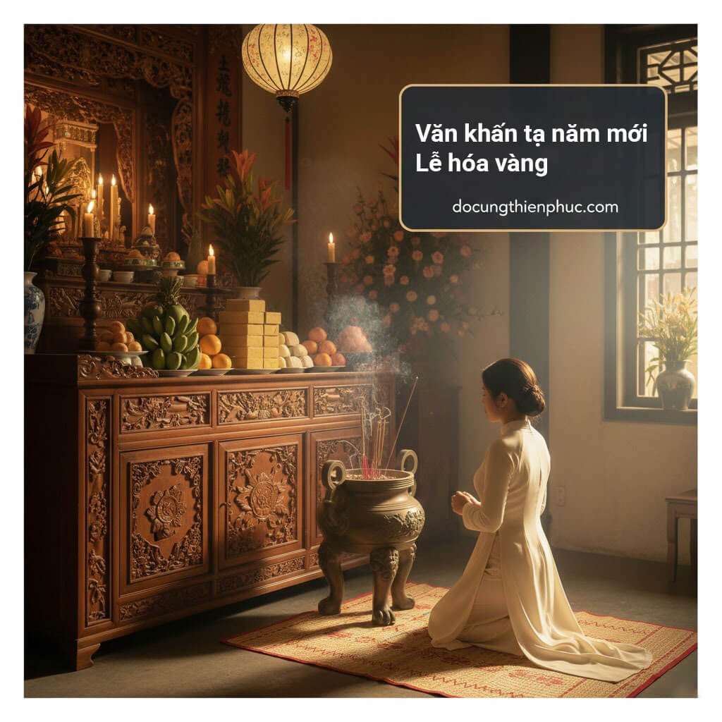 Văn khấn tạ năm mới – Lễ hóa vàng