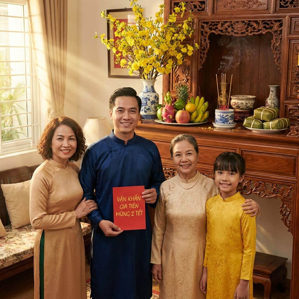 Văn Khấn Mùng 2 Tết Gia Tiên