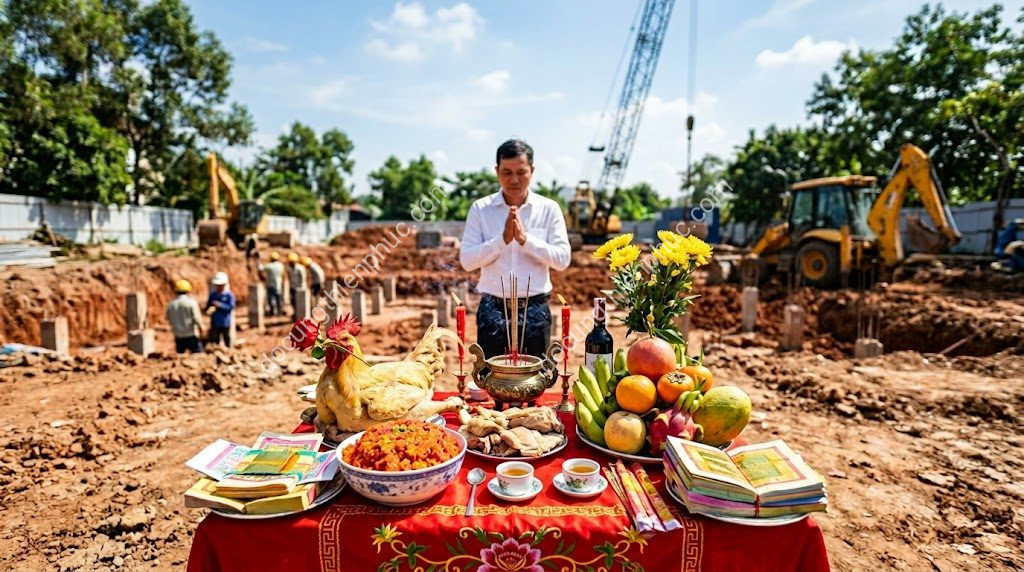 Bày Mâm Cúng Động Thổ Ngoài Trời: Chuyên Gia Chỉ Hướng 2026