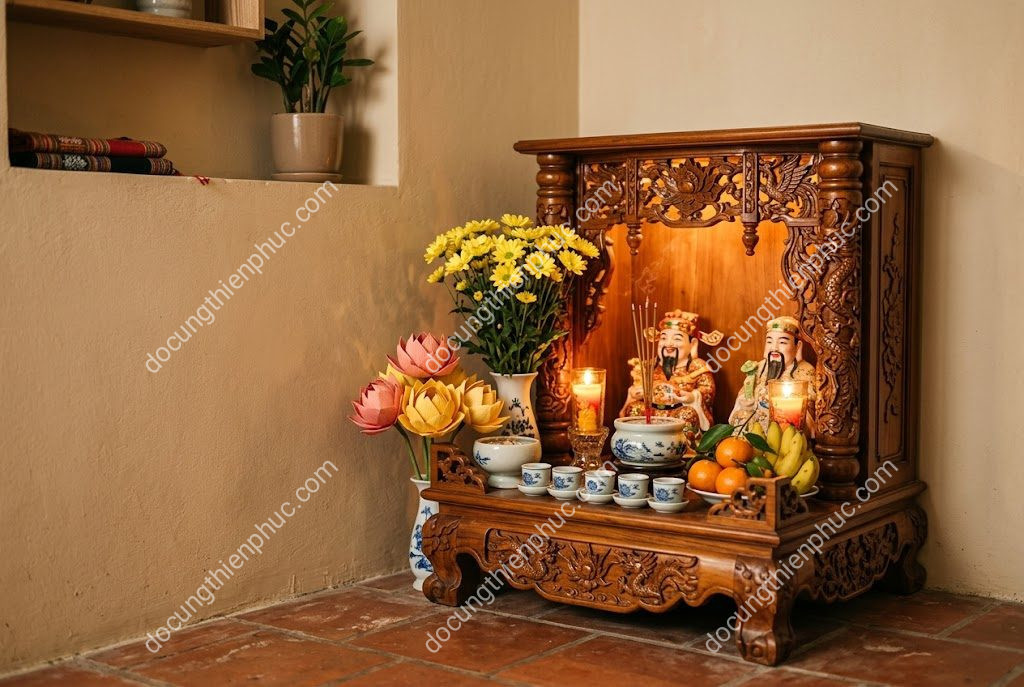 Đặt Bàn Thờ Thần Tài Dưới Đất Hay Trên Cao Để Hút Lộc?