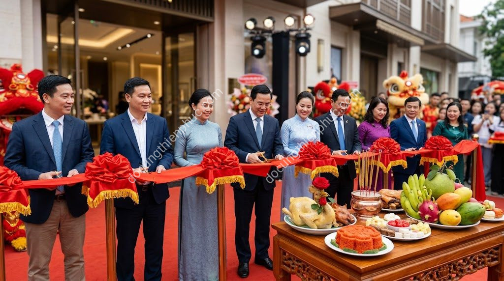 Nghi Thức Cắt Băng Khai Trương: 5 Bước Chuẩn Chỉnh Hút Lộc