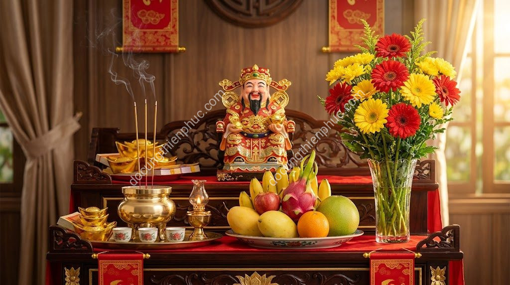 Thay Hoa Bàn Thờ Thần Tài Theo Chuyên Gia – Chuẩn 2026