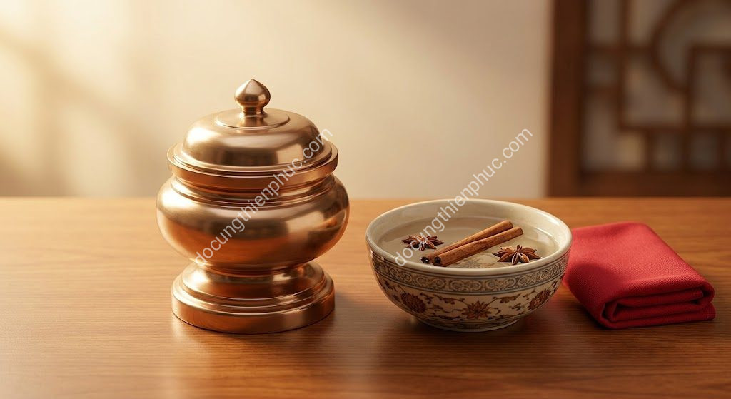 Cách Bao Sái Bàn Thờ Tuyệt Đối Không Động Bát Nhang