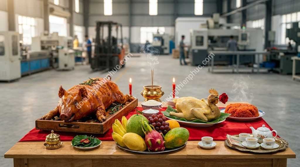 Cúng Khai Trương Xưởng Sản Xuất Đầu Năm: Lưu Ý Bày Trí Mâm Tránh Xung Sát Máy Móc