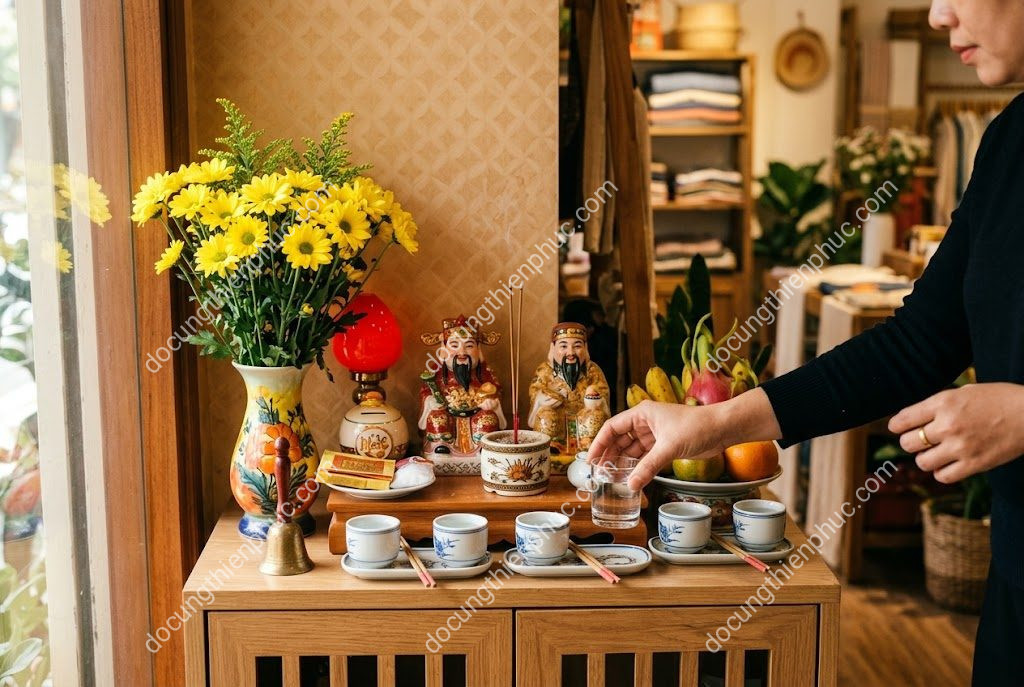 Cúng Thần Tài Tại Cửa Hàng Khác Gì Ở Nhà Để Hút Lộc?