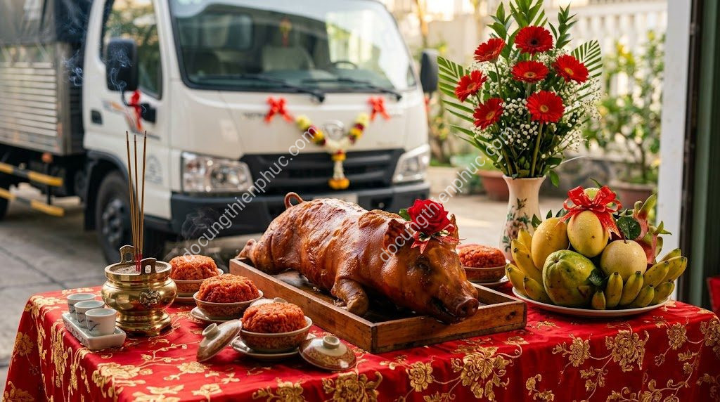 Cúng Xe Mâm Cúng Đầu Năm: Hút Lộc Đắt Khách Cho Grab, Be