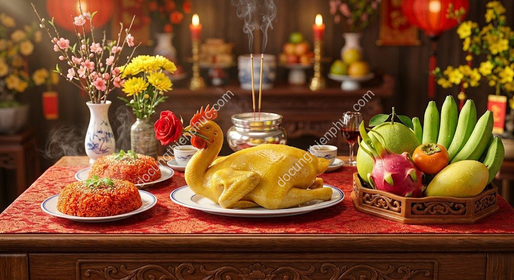Gà Cúng Giao Thừa Ngậm Hoa Hồng: Ý Nghĩa Và Cách Tạo Dáng